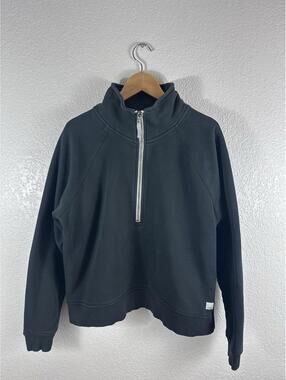 Vuori Womens Quarter Zip Sweatshirt Pullover Gray Cropped Mock Neck Size Large